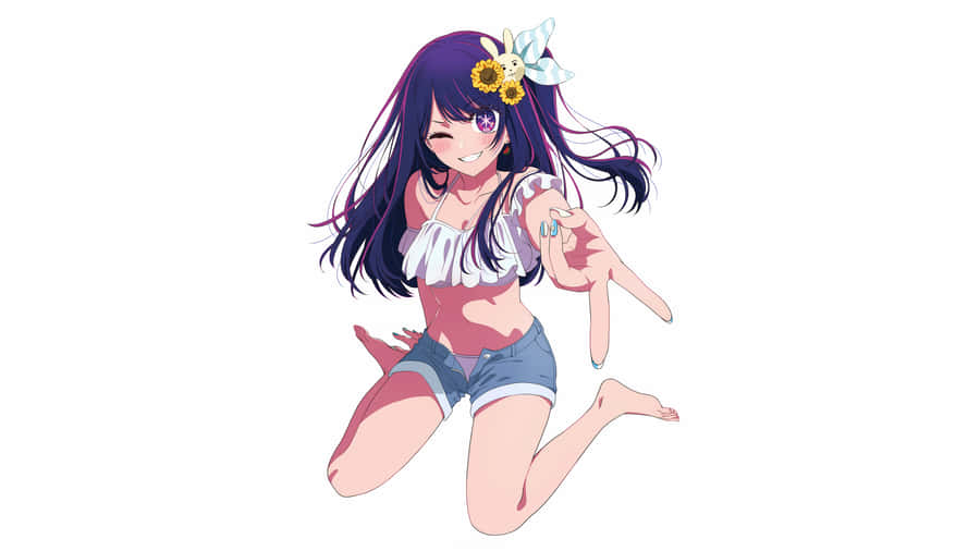 Animated Girl Summer Fun Wallpaper