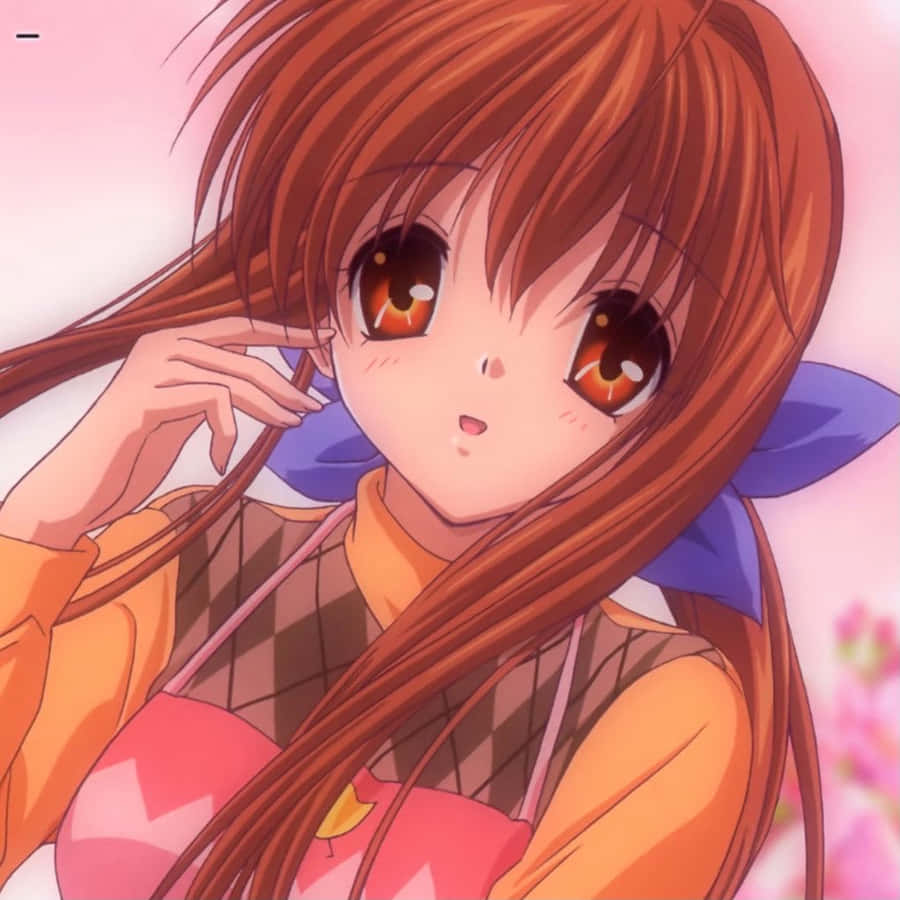 Animated Girl With Brown Hair And Hazel Eyes Wallpaper