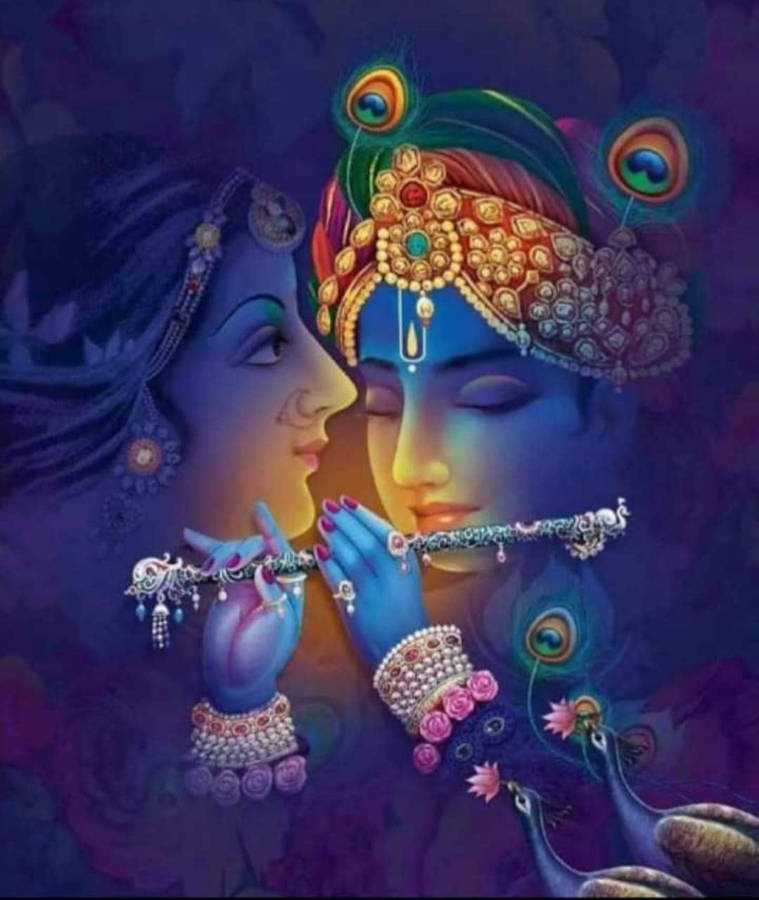 Animated Krishna Jewelry Wallpaper