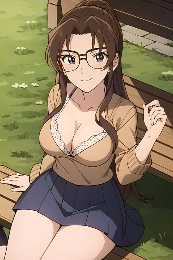 Animated Lawyer Eri Kisaki Sittingon Bench Wallpaper