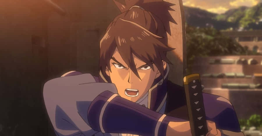 Animated Samurai Readyfor Battle Wallpaper