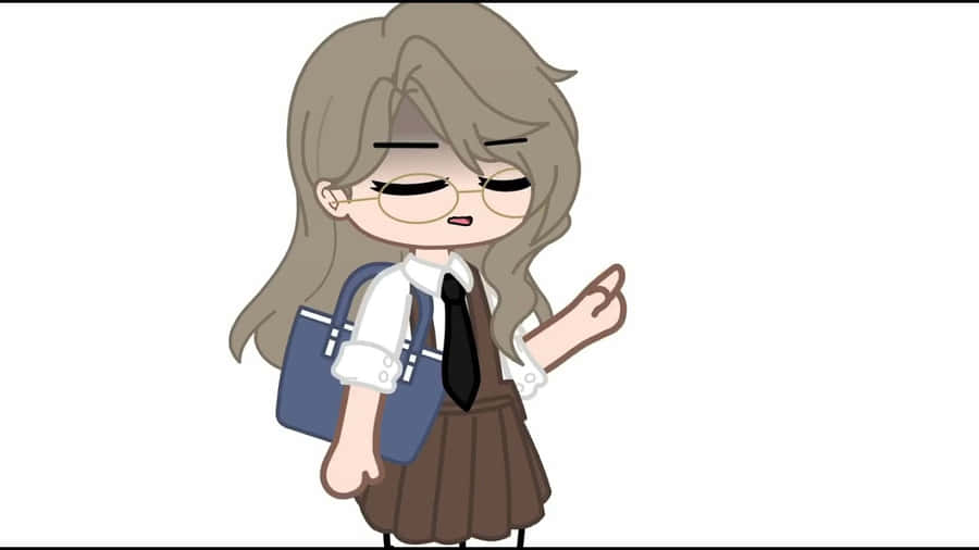 Animated Schoolgirl Character Wallpaper