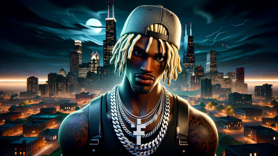 Animated Urban Nightlife Character Wallpaper