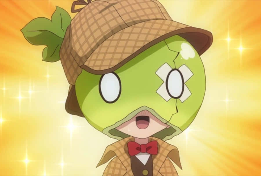 Animated Watermelon Character Shining Background Wallpaper