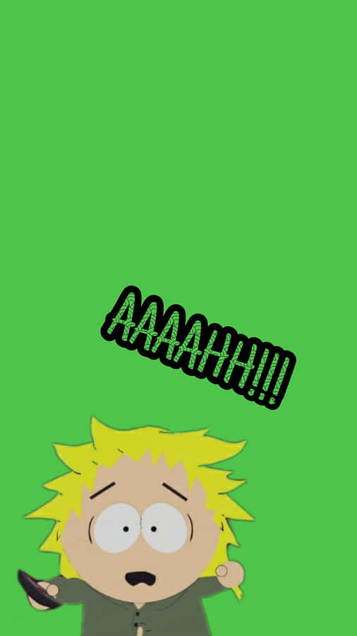 Animated Yellow Haired Character Shouting Wallpaper