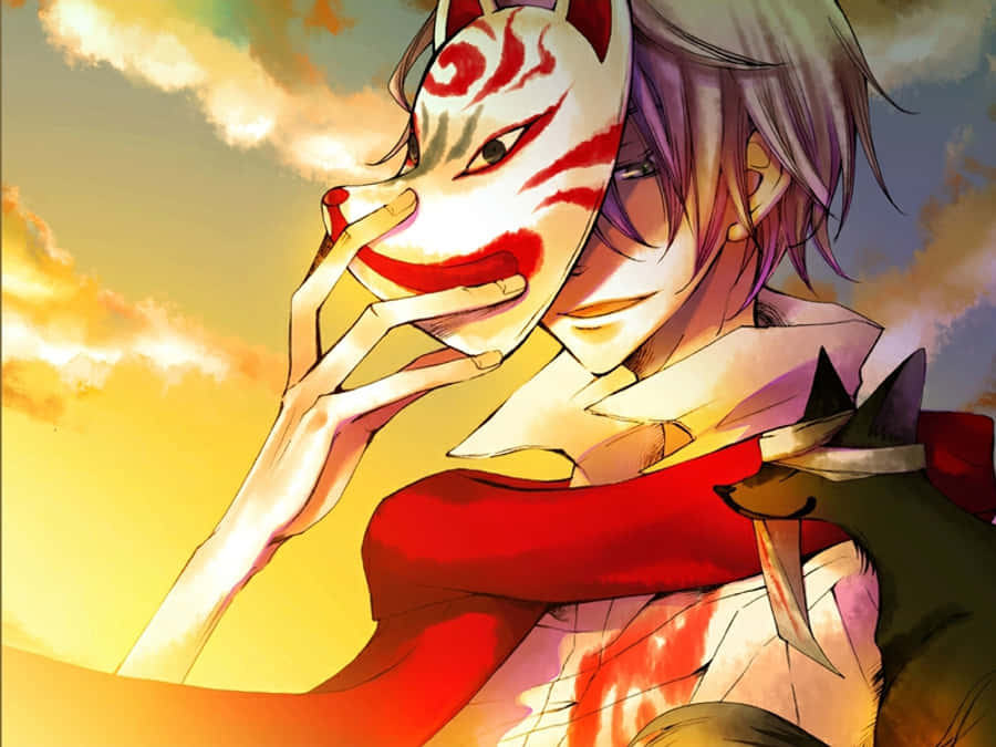 Anime Boy With Fox Mask Wallpaper