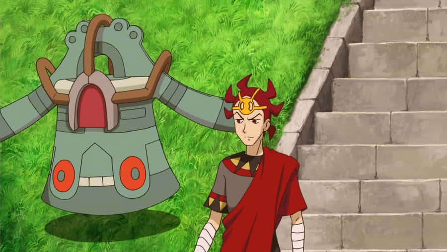 Anime Bronzong With Trainer Wallpaper