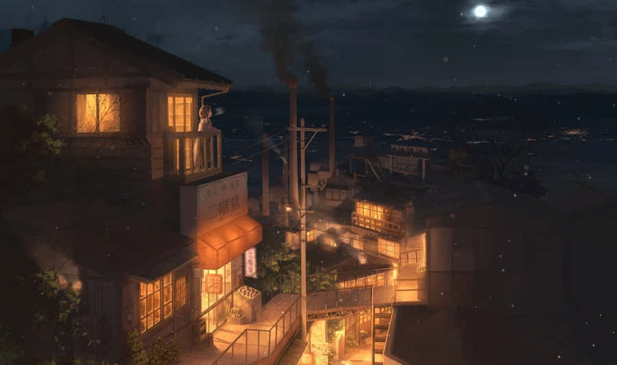 Anime Building Traditional Japanese Houses Wallpaper