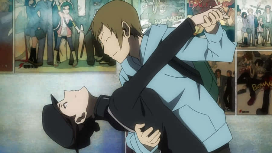 Anime Character Carrying Friend Wallpaper