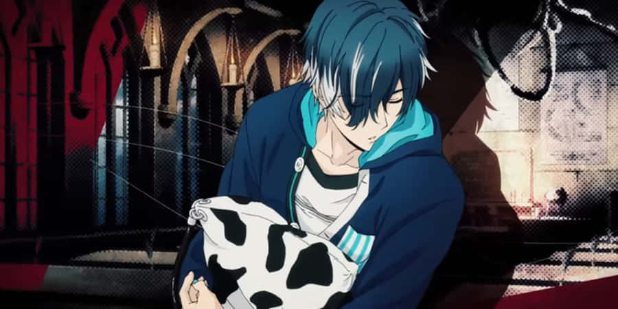 Anime Character Holding Cat Wallpaper