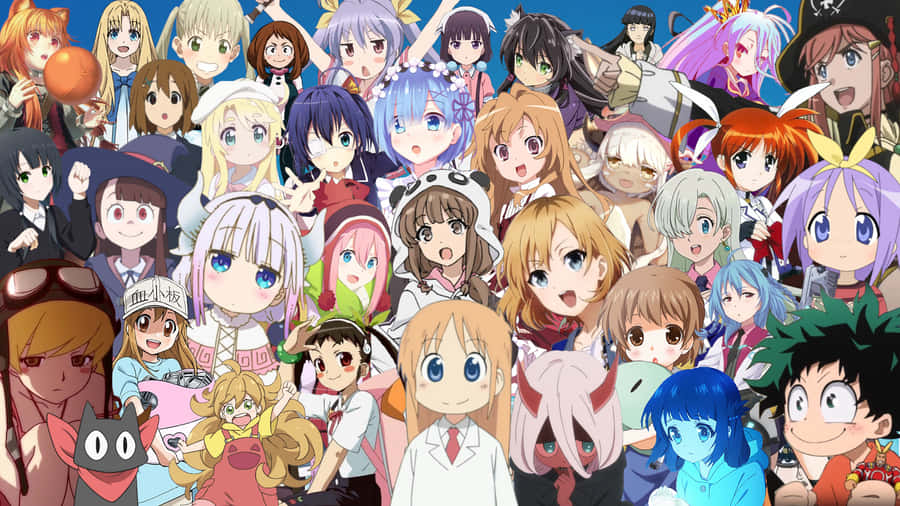 Anime Characters In A Group Of People Wallpaper