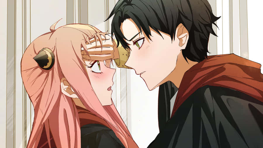 Anime Couple Romantic Moment Wallpaper