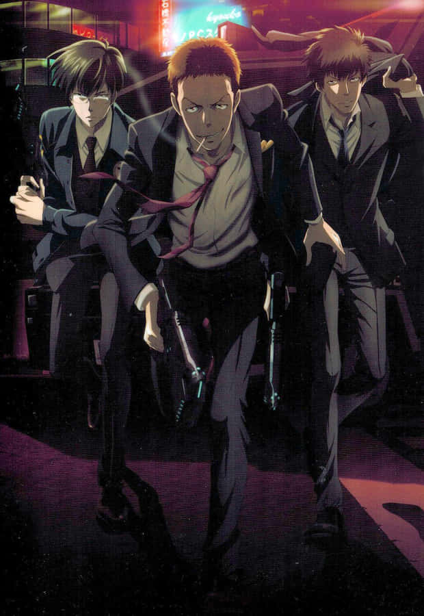 Anime Detective Trio Action Wallpaper