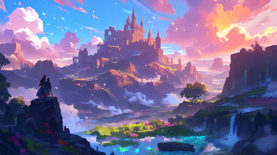 Anime Fantasy Castle Landscape Wallpaper