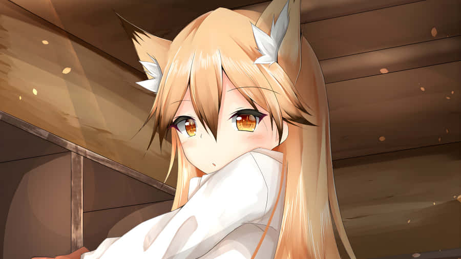 Anime Fox Girl Portrait Wallpaper