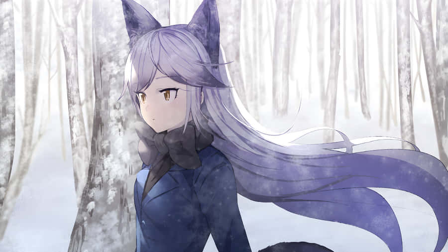 Anime Fox Girl Winter Wallpaper
