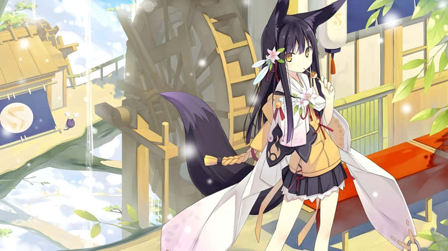 Anime Fox Spirit Girl Wallpaper