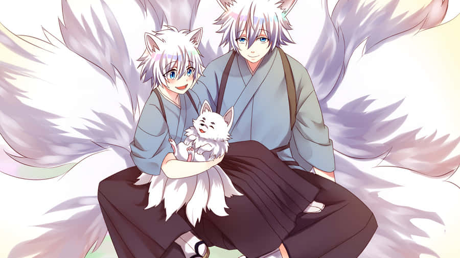 Anime Fox Spirits Family Wallpaper