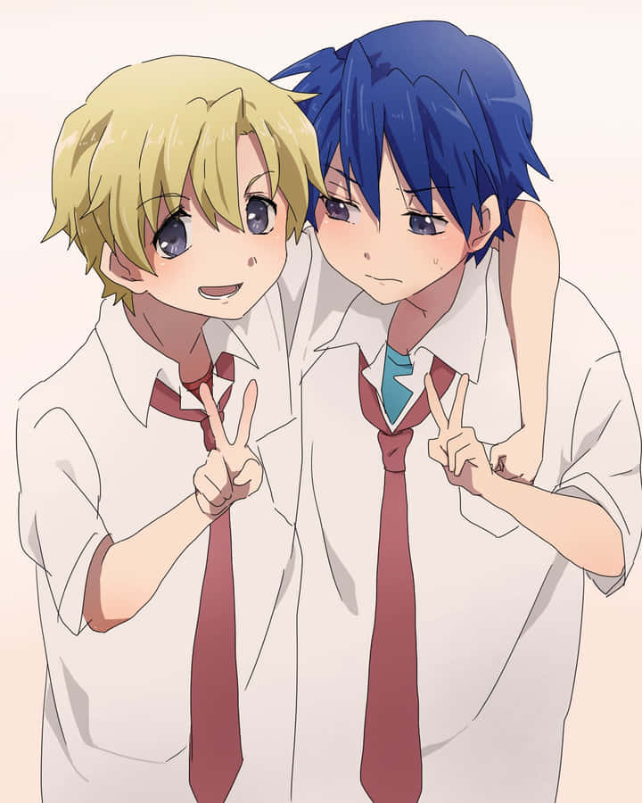 Anime Friends Peace Sign Wallpaper