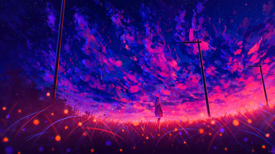 Anime Galaxy Cosmic Nightscape Wallpaper