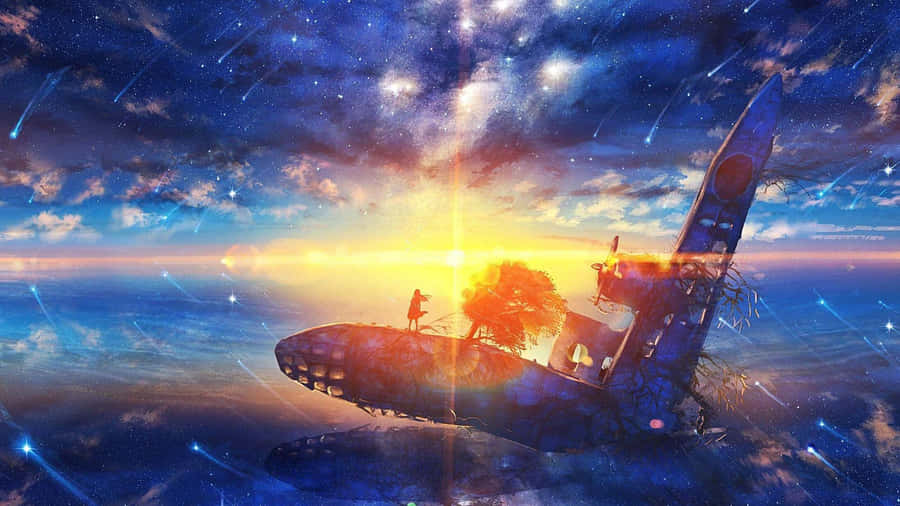 Anime Galaxy Space Adventure Wallpaper