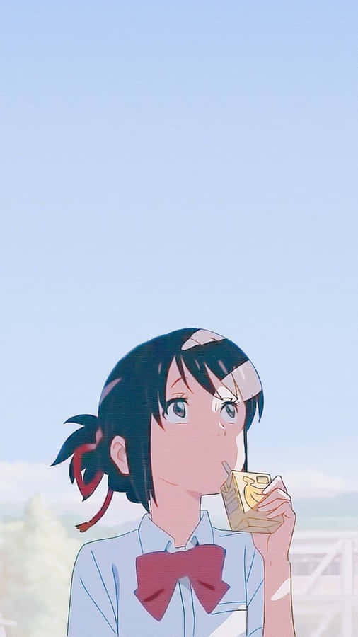 Anime Girl_ Eating Snack_ Profile Pic Wallpaper