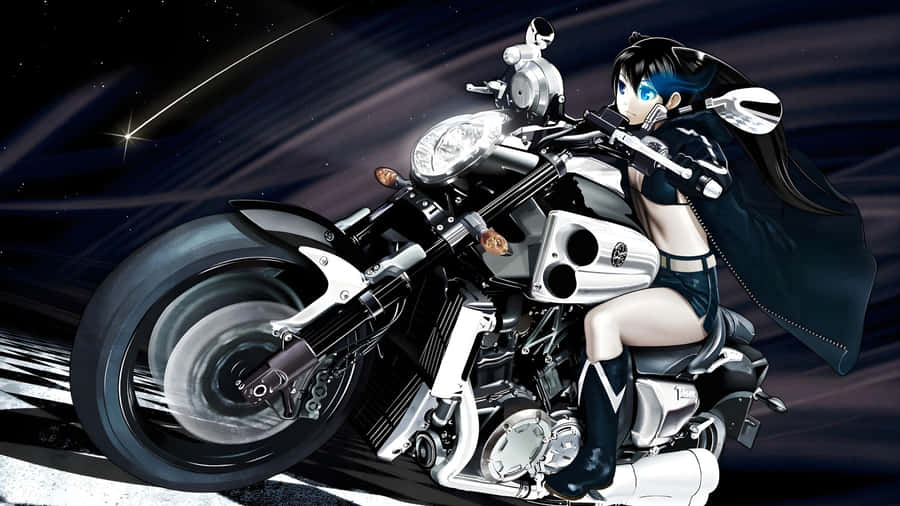 Anime Girl Riding Motorcycle Wallpaper