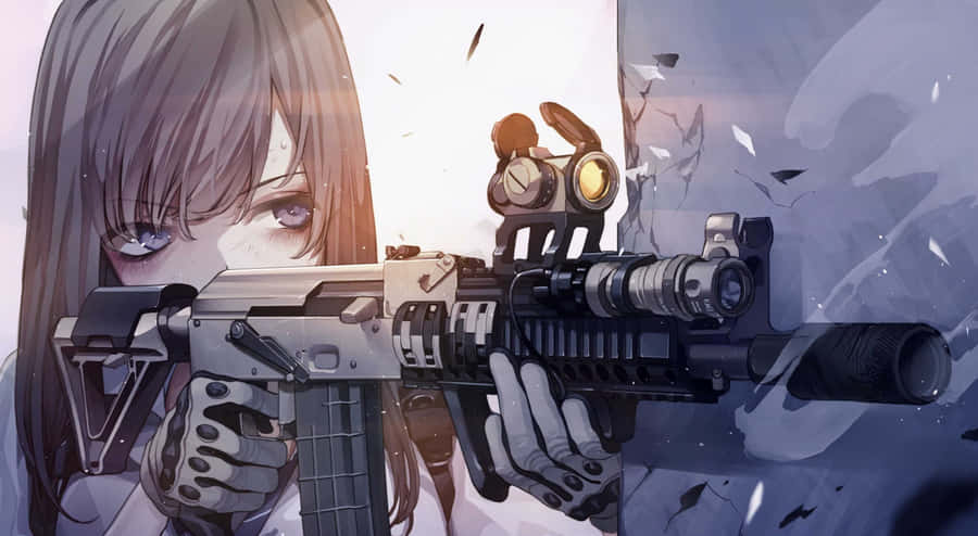 Anime Girl Tactical Shooter Wallpaper