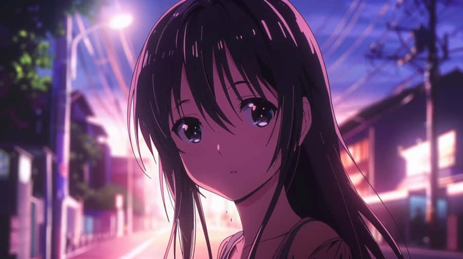 Anime Girl Twilight Contemplation Wallpaper