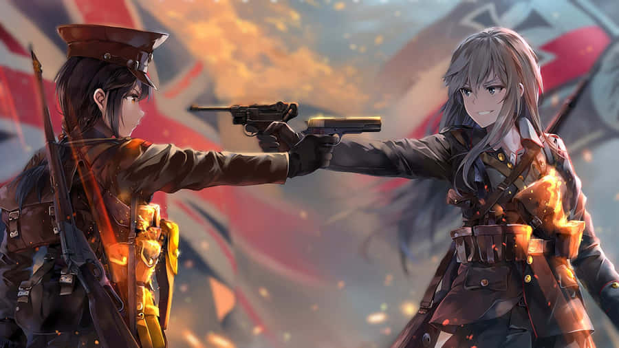 Anime Girls Standoff Wallpaper