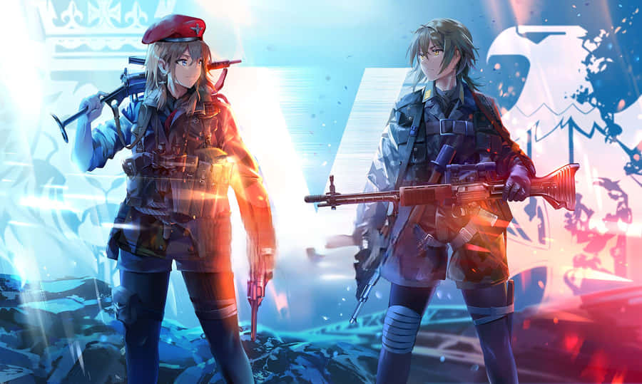 Anime Girls Tactical Gunfight Wallpaper