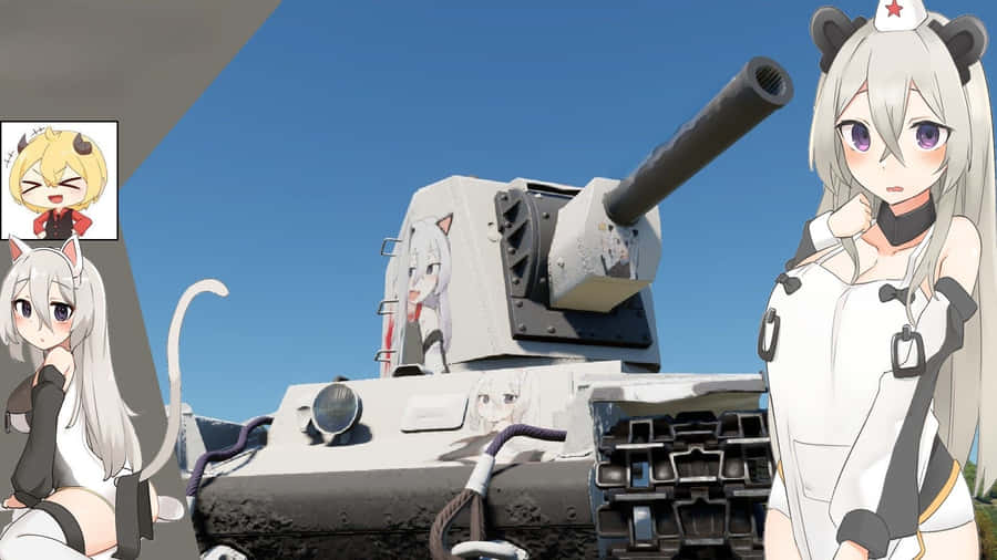 Anime Girls Tank Battle Wallpaper