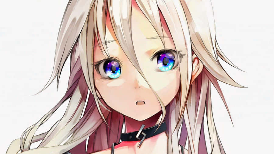 Anime Girlwith Silver Hairand Blue Eyes Wallpaper