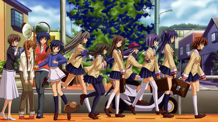 Anime_ Group_ School_ Life_ Scene Wallpaper