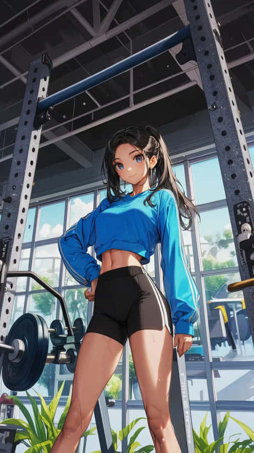 Anime Gym Girl Workout Wallpaper