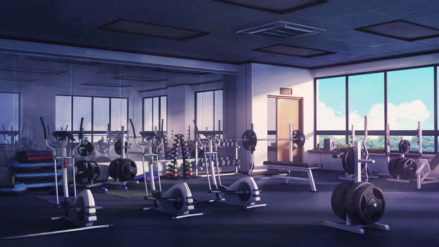 Anime Gym Interior Wallpaper
