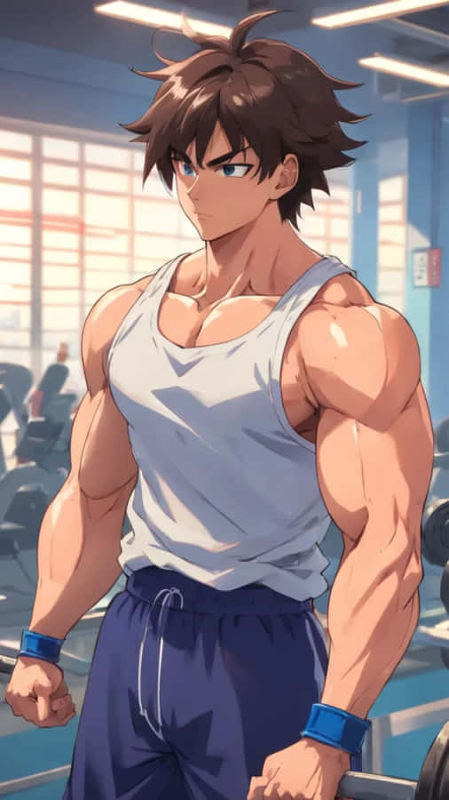 Anime Gym Muscle Training Wallpaper