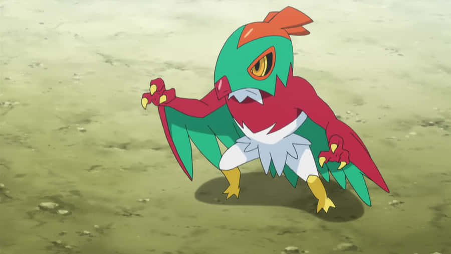 Anime Hawlucha On Ground Wallpaper