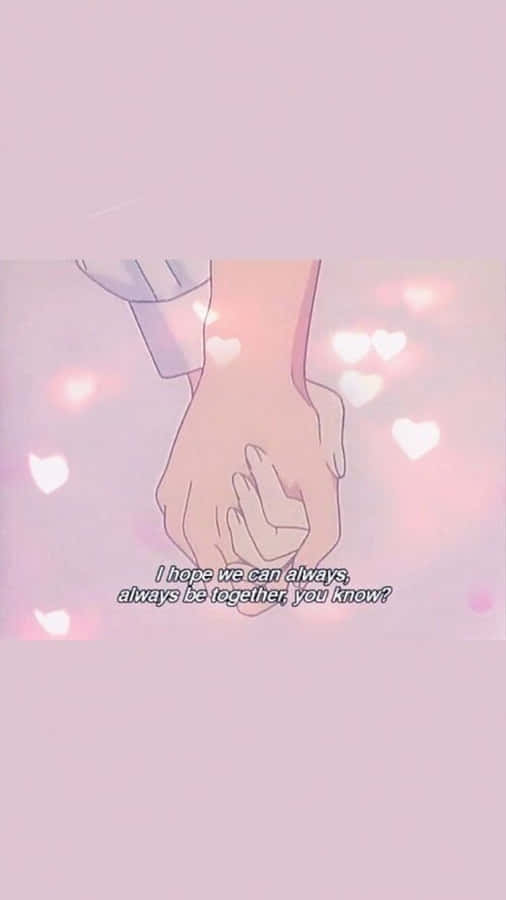 Anime Holding Hands Aesthetic Mood Wallpaper