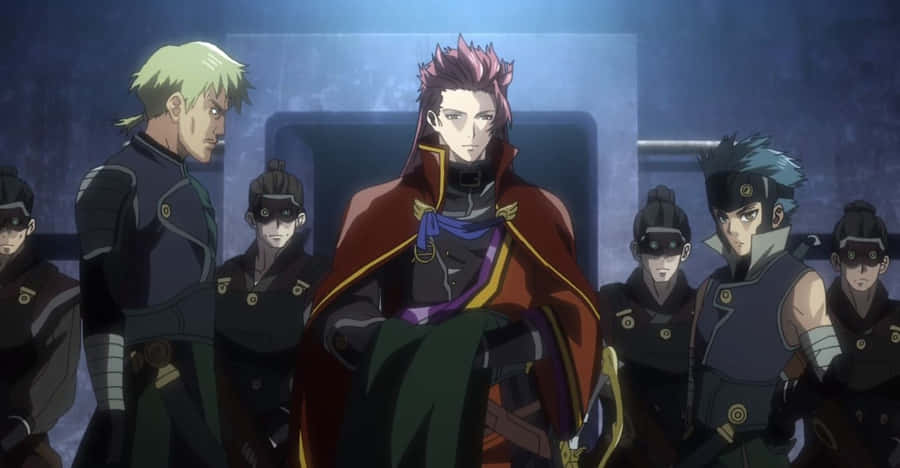 Anime Leader With Guards Wallpaper