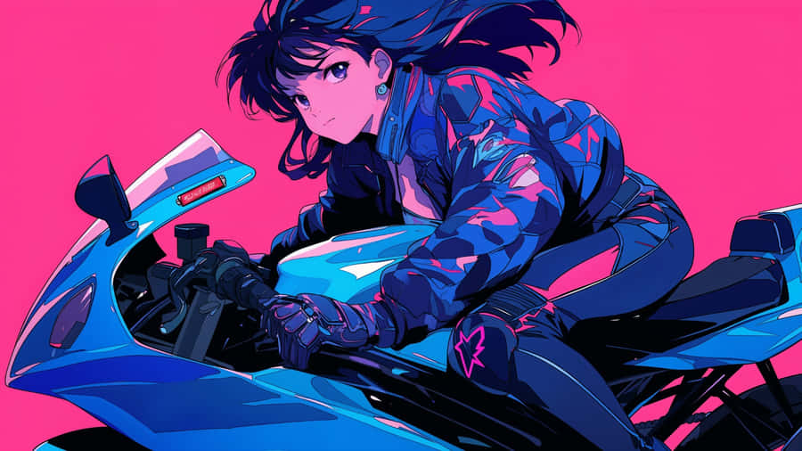 Anime Motorcycle Rider Wallpaper