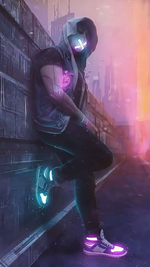 Anime Neon Boy With Mask Wallpaper