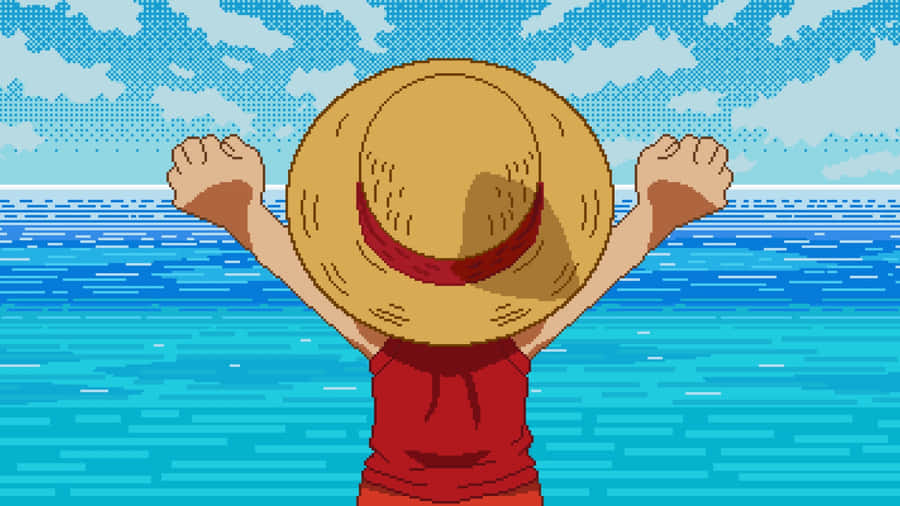 Anime Pixel Art Ocean View Wallpaper