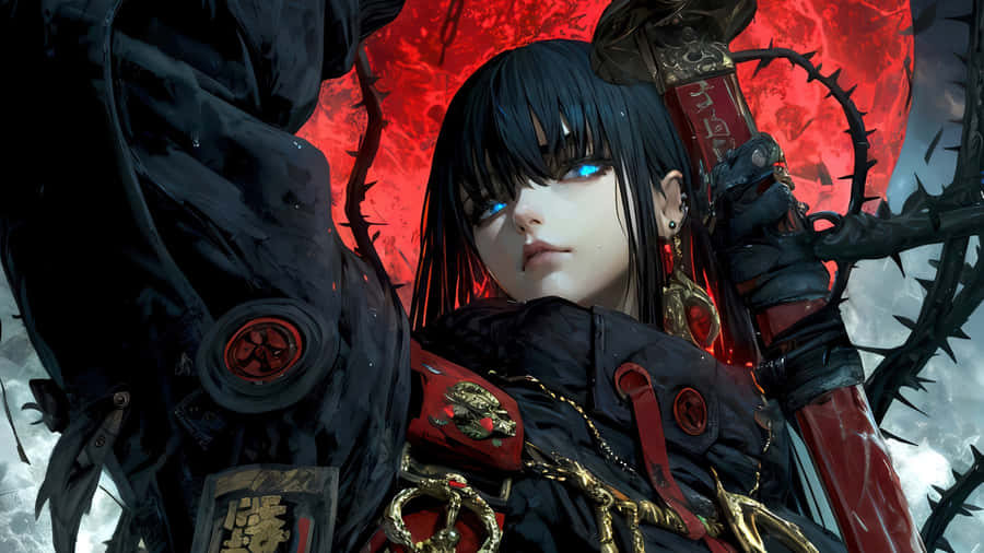 Anime Red Moon Character Wallpaper