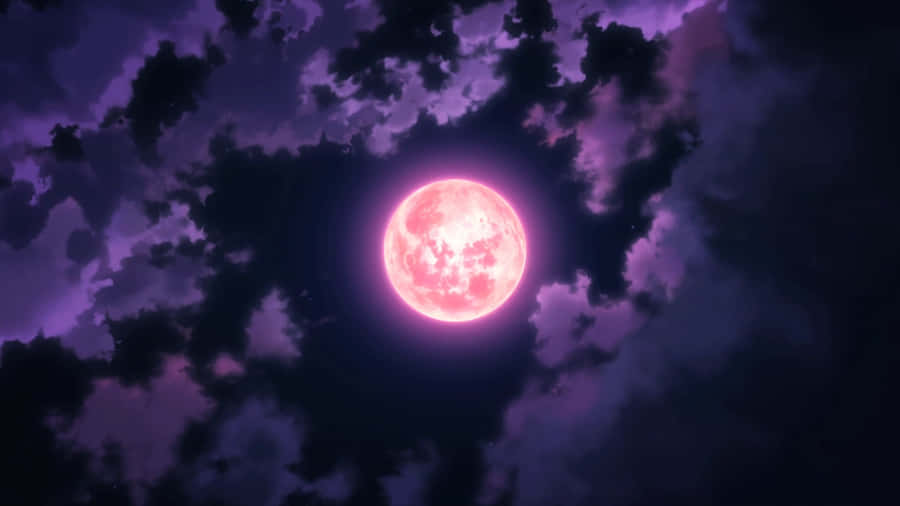Anime Red Moon Scene Wallpaper