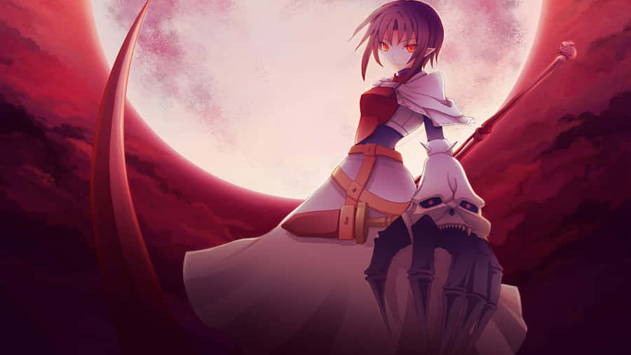 Anime Red Moon Scene Wallpaper