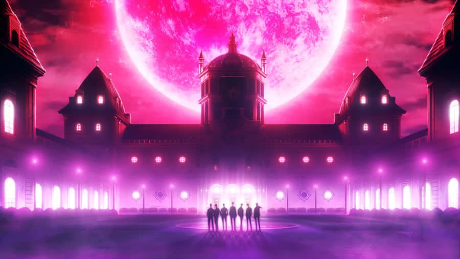 Anime Red Moon Scene Wallpaper