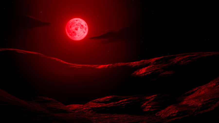 Anime Red Moon Scene Wallpaper