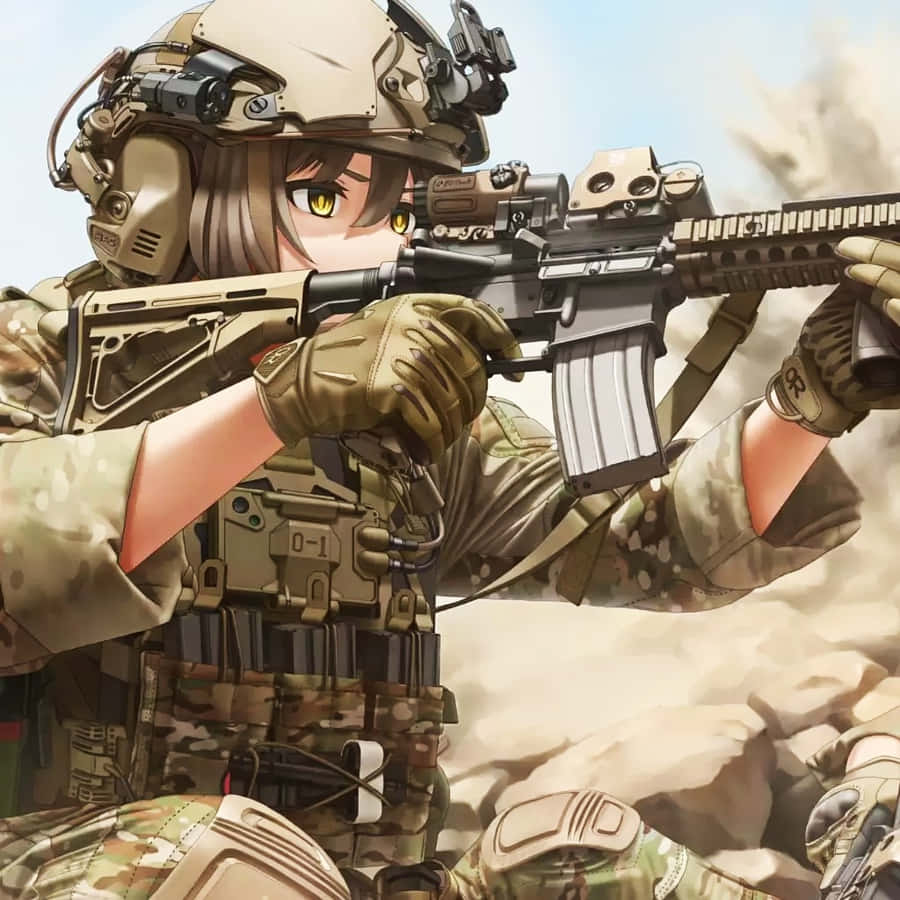 Anime Soldier In Combat Wallpaper