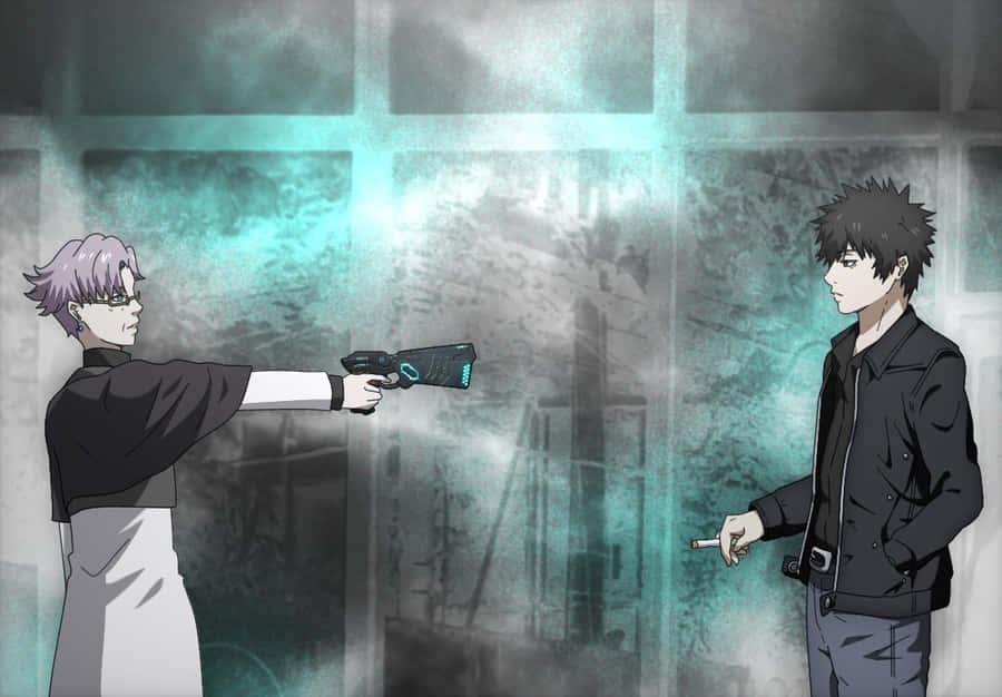 Anime Standoffin Dystopian Setting Wallpaper